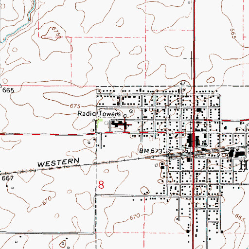 Topographic Map of Heritage Junior High School, IL