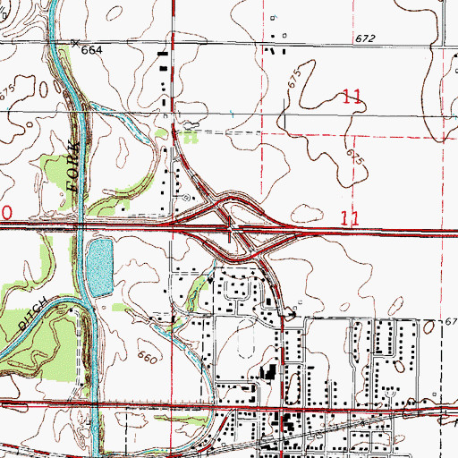 Topographic Map of Interchange 192, IL