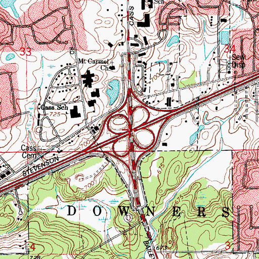 Topographic Map of Interchange 273, IL