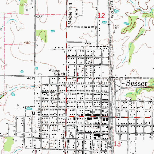 Topographic Map of Church of God, IL