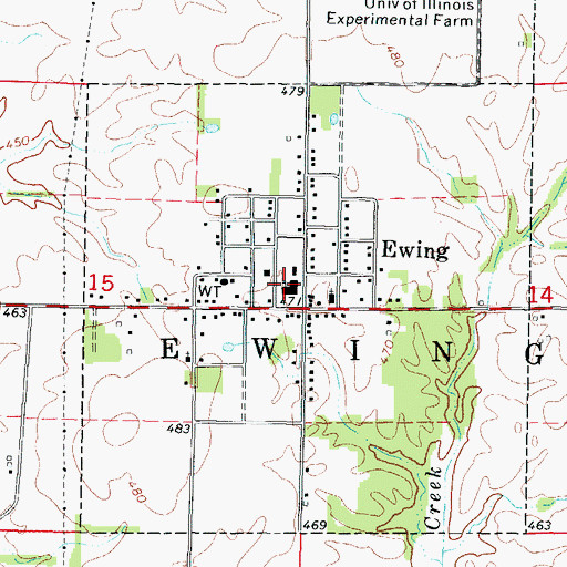 Topographic Map of Ewing-Northern Elementary School, IL
