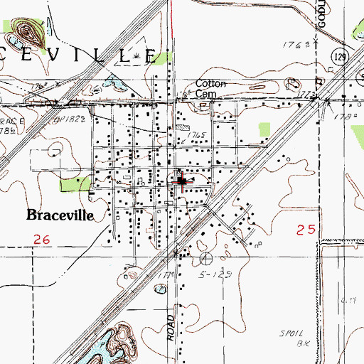 Topographic Map of Braceville Elementary School, IL
