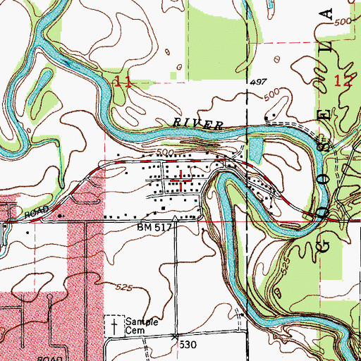 Topographic Map of Claypool, IL