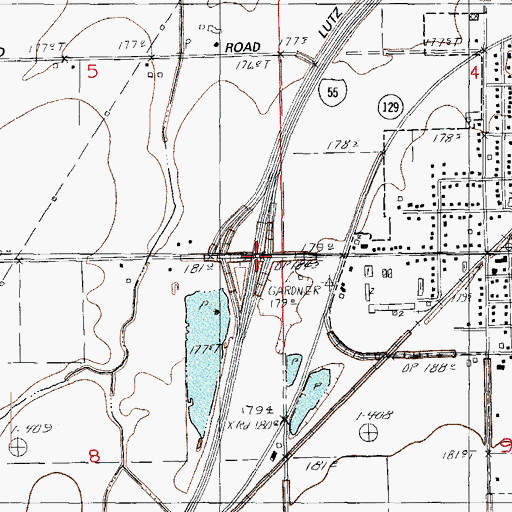 Topographic Map of Interchange 227, IL