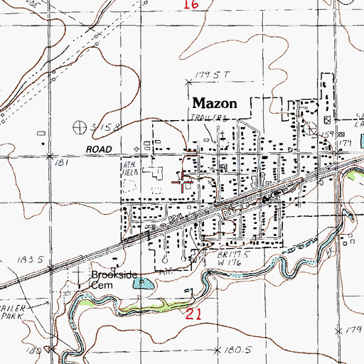 Topographic Map of Mazon-Verona-Kinsman Elementary School, IL