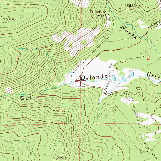 Topographic Map of Delonde Gulch, CO