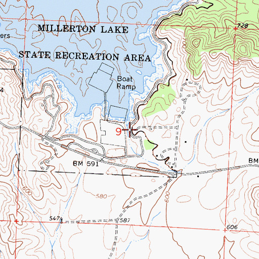 Topographic Map of Blue Oak Picnic Area, CA