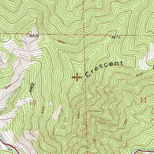 Topographic Map of Crescent Mountain, CO