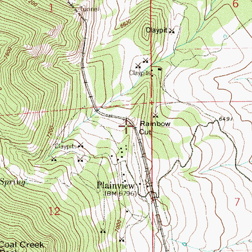 Topographic Map of Rainbow Cut, CO