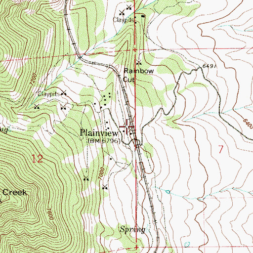 Topographic Map of Plainview, CO