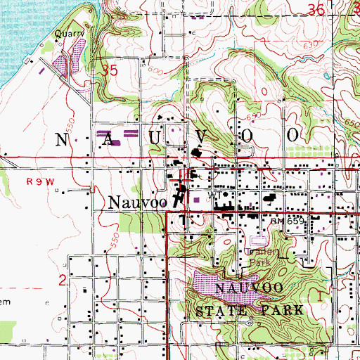 Topographic Map of Saint Marys Academy, IL