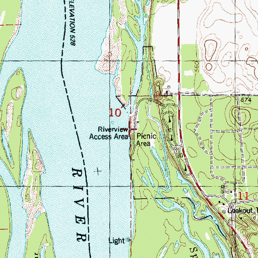 Topographic Map of Riverview Access Area, IL