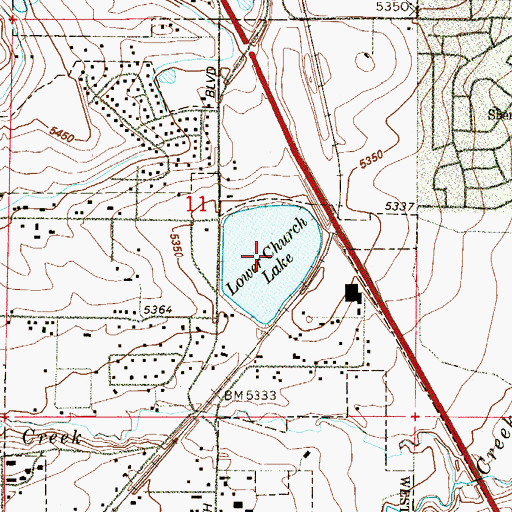 Topographic Map of Lower Church Lake, CO