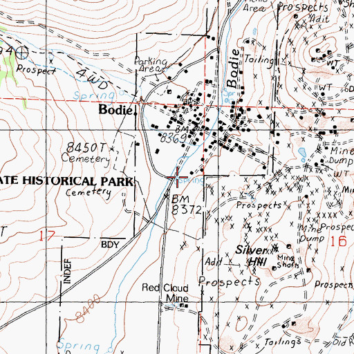 Topographic Map of Andrews House, CA
