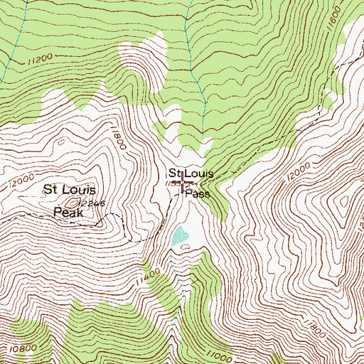 Topographic Map of Saint Louis Pass, CO
