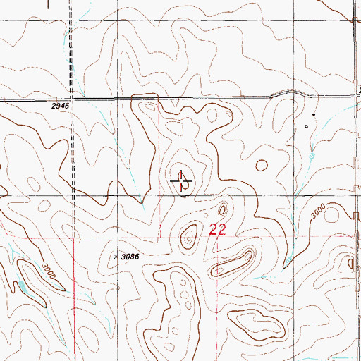 Topographic Map of Podolski Butte, MT