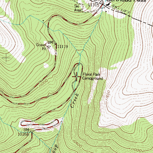 Topographic Map of Floral Park Campground, CO