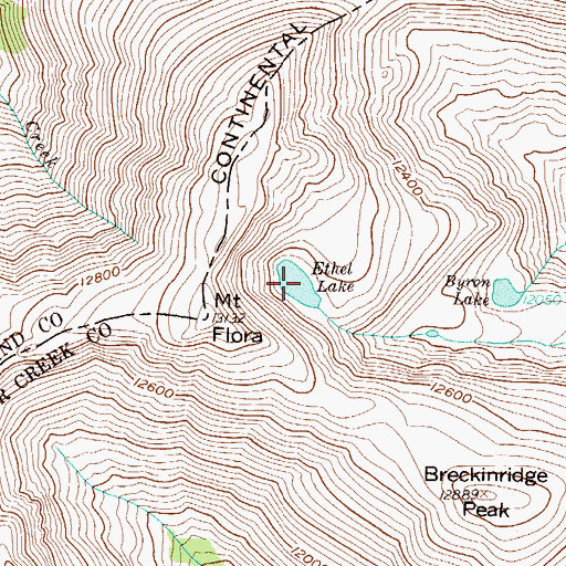 Topographic Map of Ethel Lake, CO
