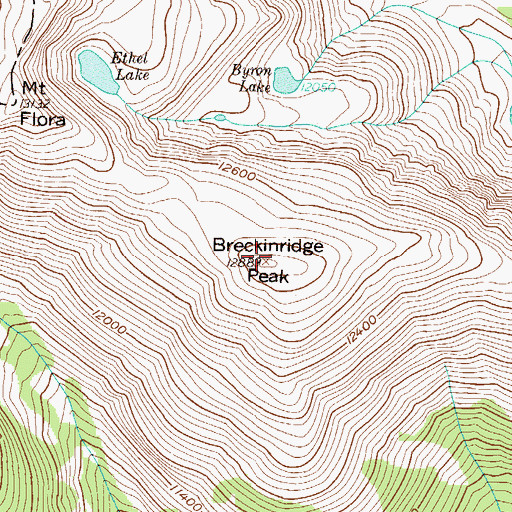 Topographic Map of Breckinridge Peak, CO