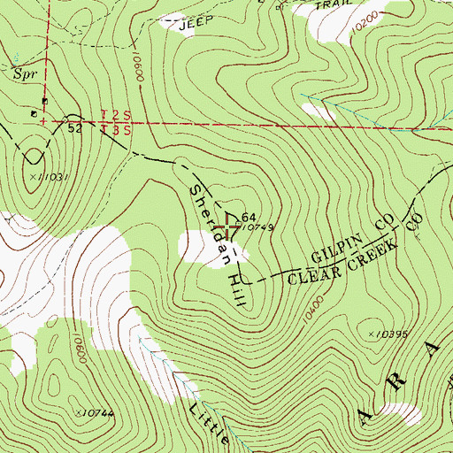 Topographic Map of Sheridan Hill, CO