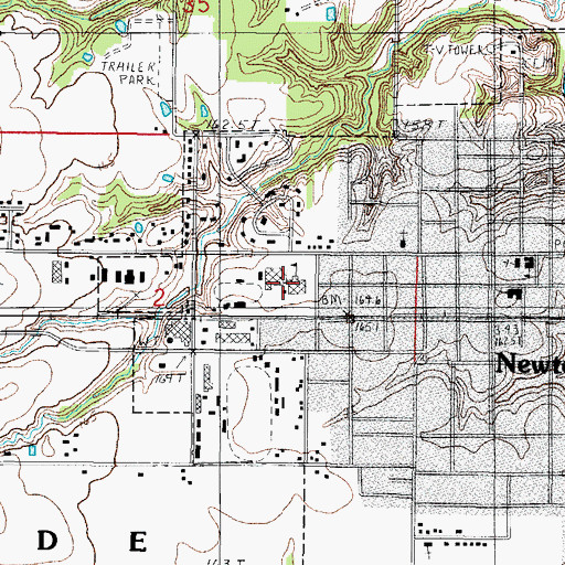 Topographic Map of Newton Community High School, IL