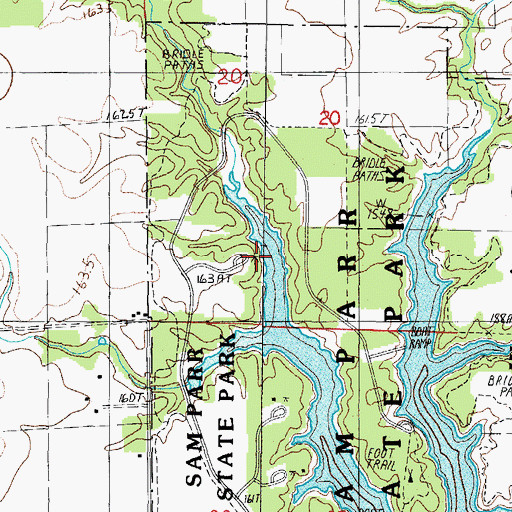 Topographic Map of Shadbush Picnic Area, IL