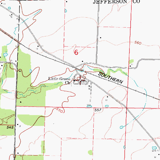 Topographic Map of Little Grove Cemetery, IL