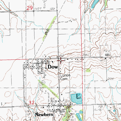 Topographic Map of Dow Southern Baptist Church, IL