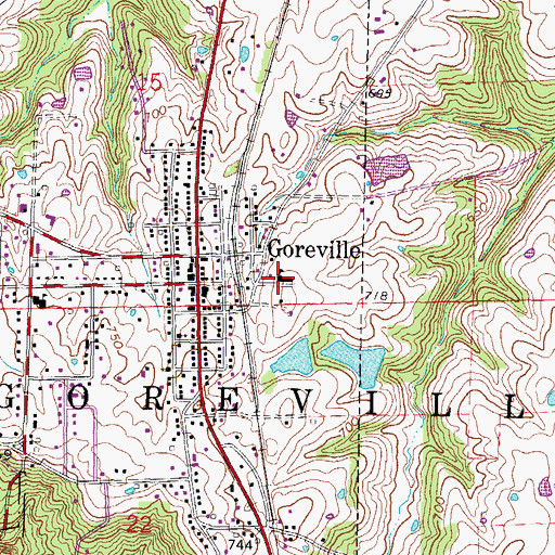 Topographic Map of Goreville Elementary School, IL