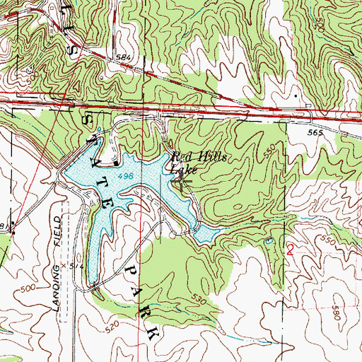 Topographic Map of Raccoon Ridge Campground, IL