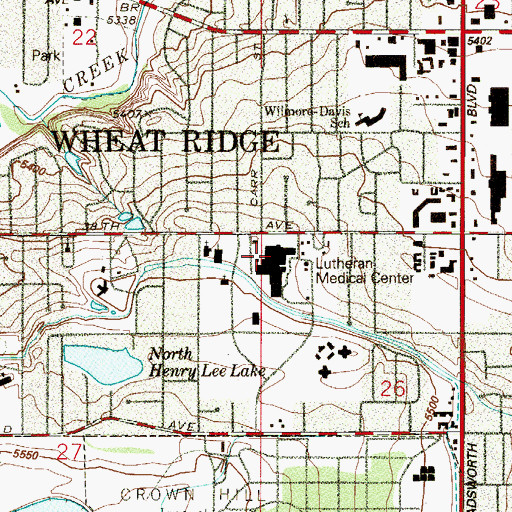 Topographic Map of Exempla Lutheran Medical Center, CO