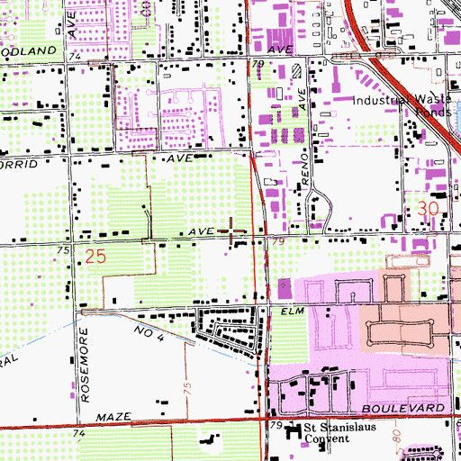Topographic Map of Crossroad Shopping Center, CA