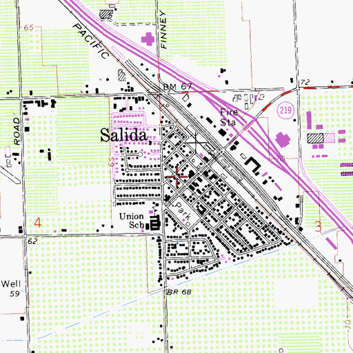 Topographic Map of Salida Branch Stanislaus County Free Library, CA