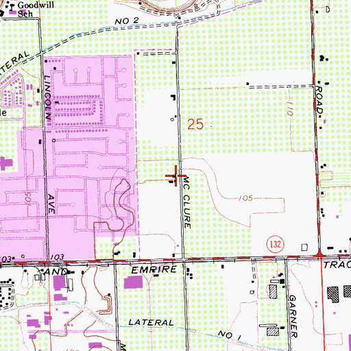 Topographic Map of Bernard L Hughes Elementary School, CA
