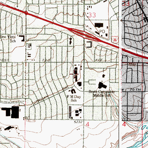 Topographic Map of Perl Mack Manor, CO