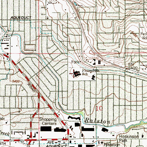 Topographic Map of Fitzmorris Elementary School, CO
