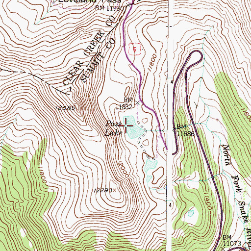 Topographic Map of Pass Lake, CO