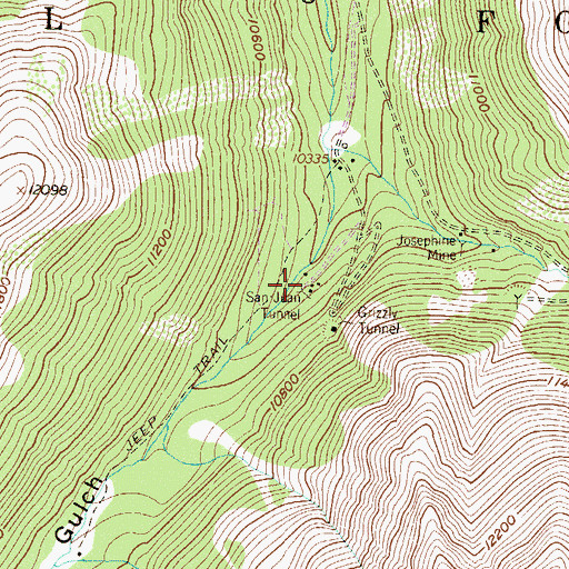 Topographic Map of San Juan Tunnel, CO