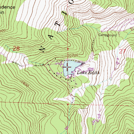 Topographic Map of Lake Edith, CO