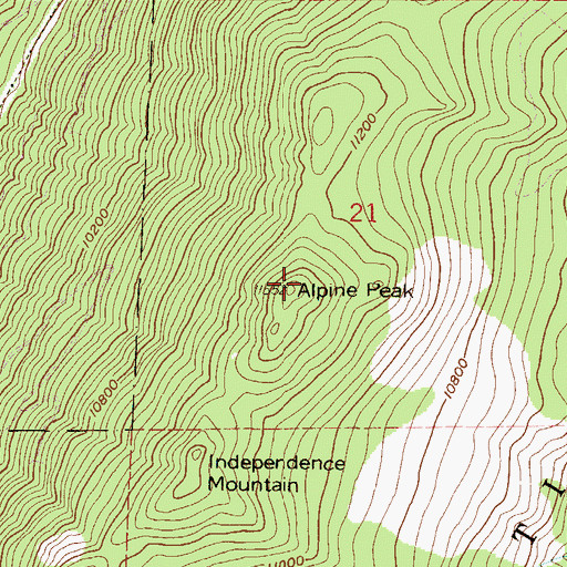 Topographic Map of Alpine Peak, CO