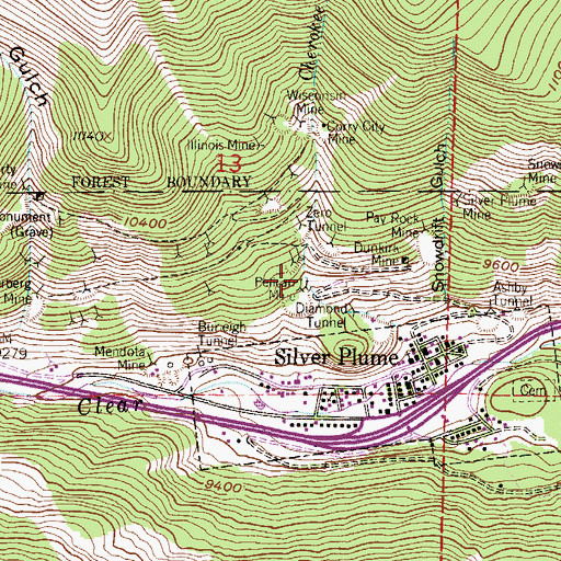 Topographic Map of Pelican Mine, CO