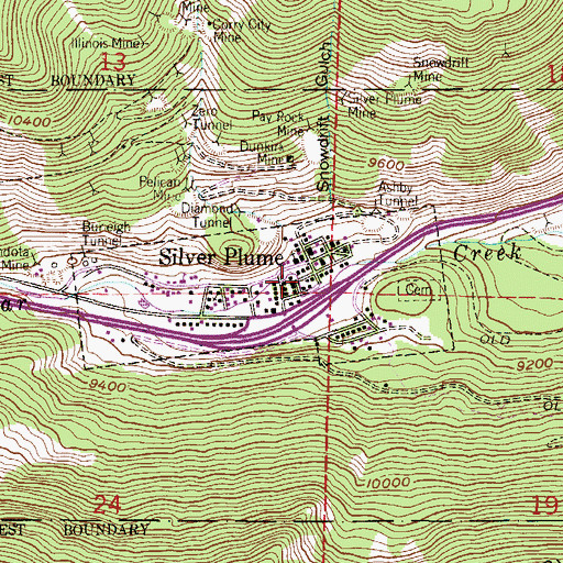 Topographic Map of Silver Plume, CO