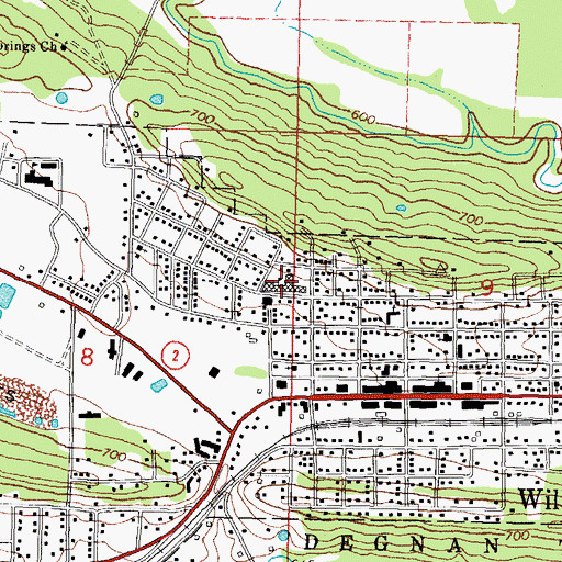 Topographic Map of Wilburton Elementary School, OK