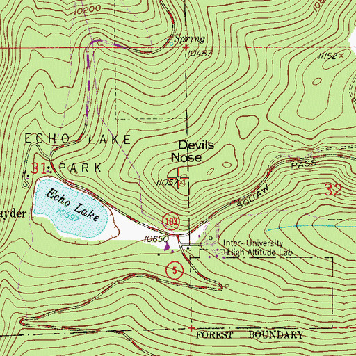 Topographic Map of Devils Nose, CO