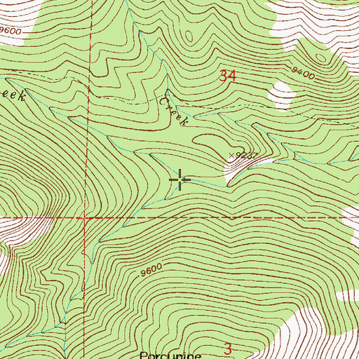 Topographic Map of Beaverdam Creek, CO