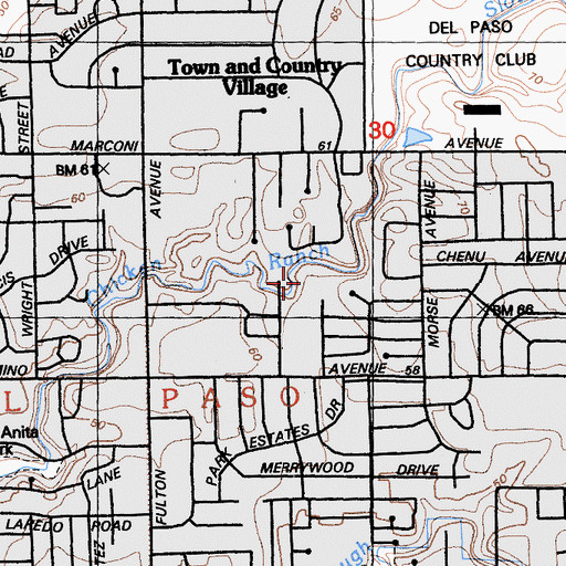 Topographic Map of Creekside Park, CA