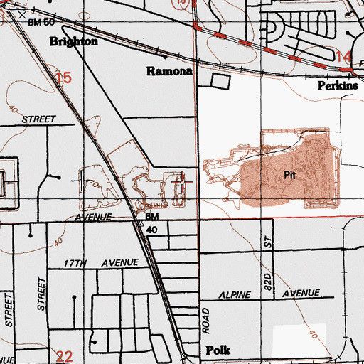 Topographic Map of Saint Lukes Community Church, CA