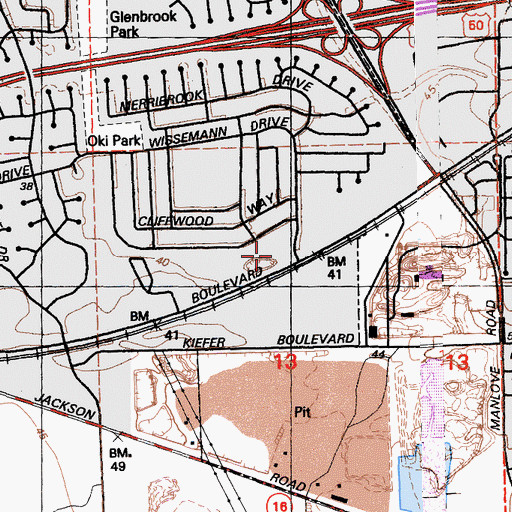 Topographic Map of Valley Community Church, CA