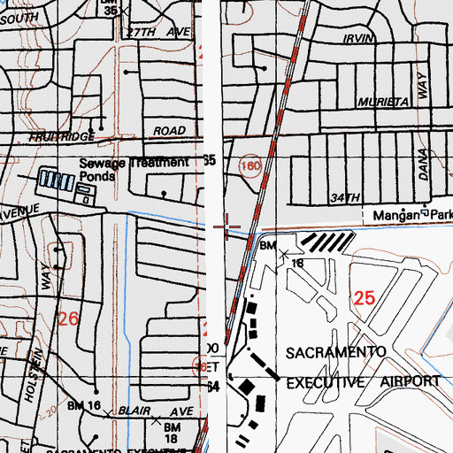 Topographic Map of Sacramento Valley Christian Church, CA