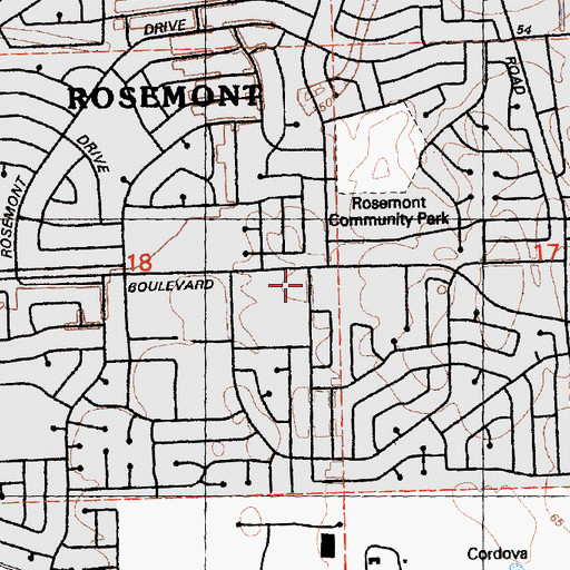 Topographic Map of Atonement Lutheran Church, CA